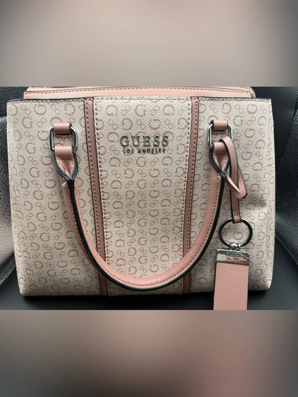 GUESS Pink Signature Logo Satchel